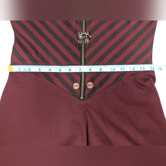 Jawbreaker Steampunk Corset Dress Goth Red Black Lace Rufflesize M - Picture 9 of 13